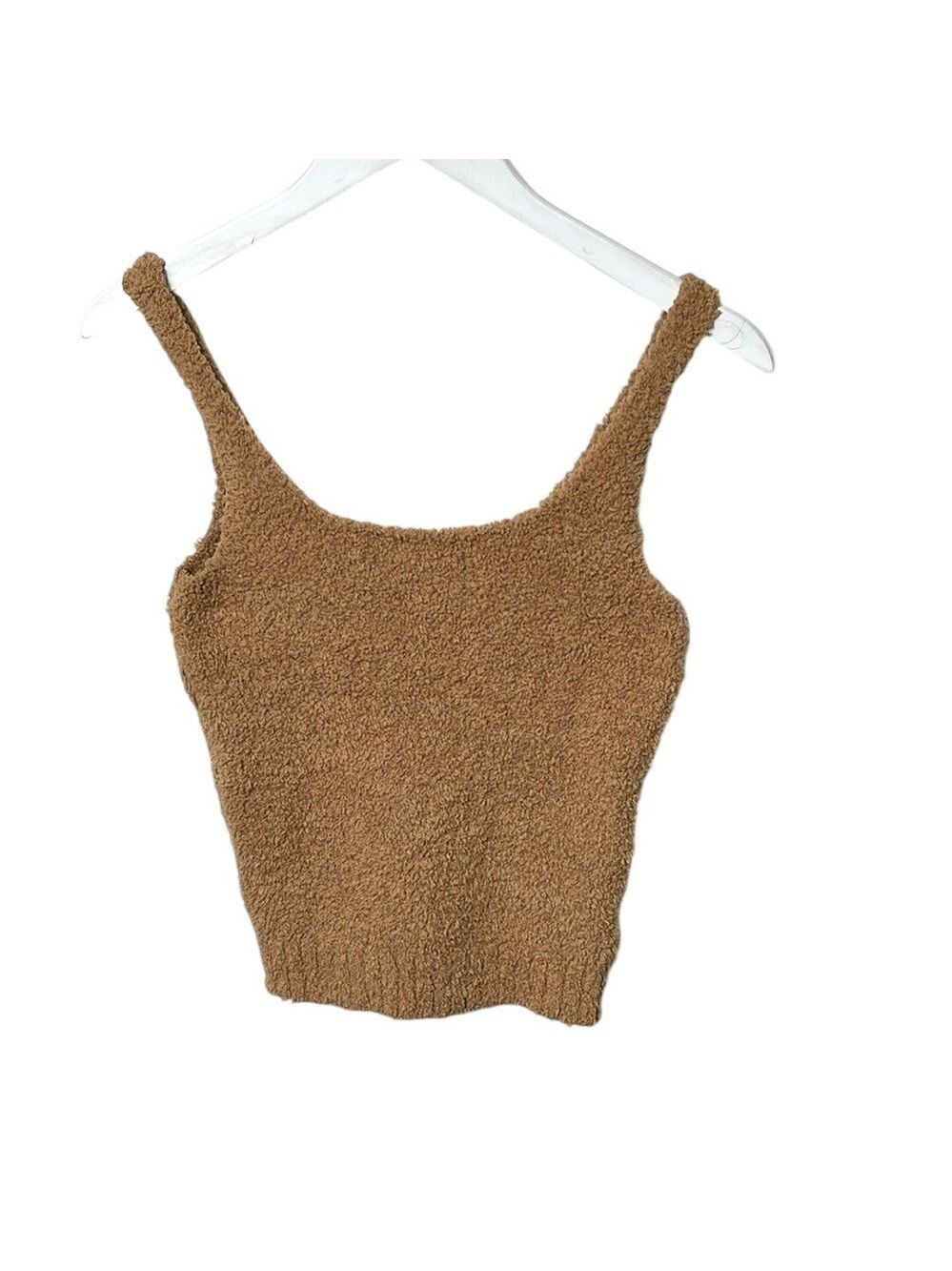 SKIMS Cozy Knit Scoop Neck Tank SZ S M Camel